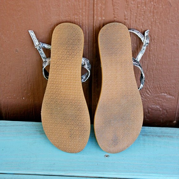 Kirra Python Snake Skin Thong Sandals Sz 7 - Picture 7 of 7